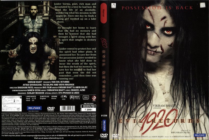 1920 : EVIL RETURNS DVD Zone 0 (India)