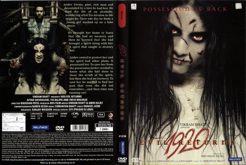 1920 : EVIL RETURNS DVD Zone 0 (India) 