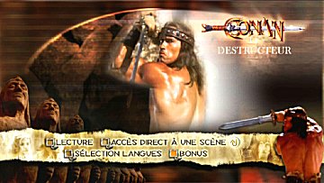 Menu 1 : CONAN LE DESTRUCTEUR (CONAN THE DESTROYER)