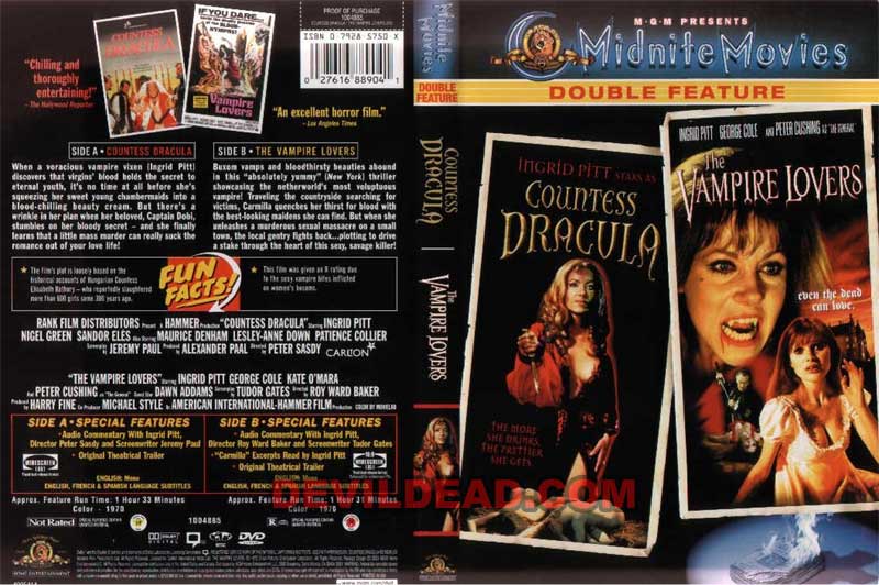 THE VAMPIRE LOVERS DVD Zone 1 (USA) 